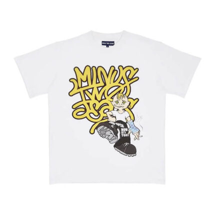 Minus Two Graffiti Blanc Jaune T Shirt