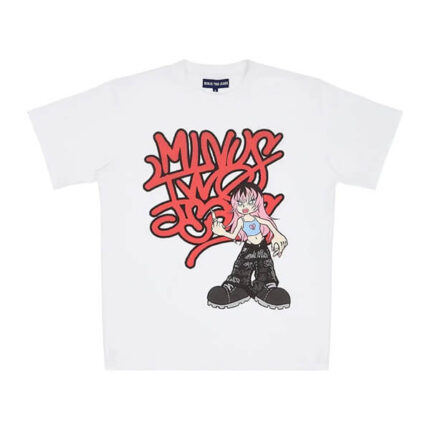 Minus Two Graffiti Blanc Rouge T Shirt